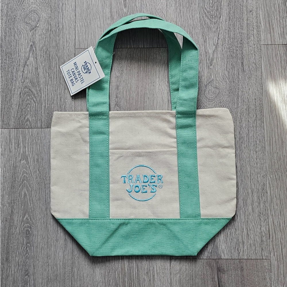 Trader Joe's Mini Pastel Canvas Tote Bag - Picture 8 of 8